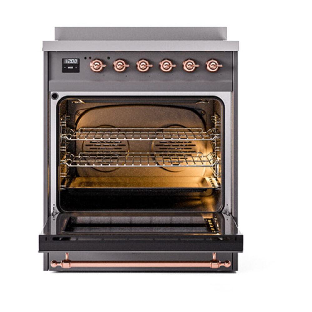 ILVE_UPI304QNMPMGP_Nostalgie_II_30"_Dual_Fuel_Range_oven_door_opened