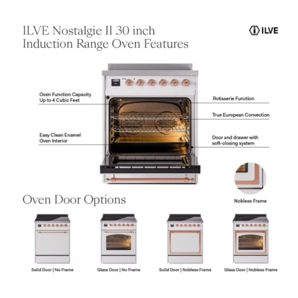 ILVE UPI304NMP Nostalgie II 30 inch Induction Range with 4 Elements