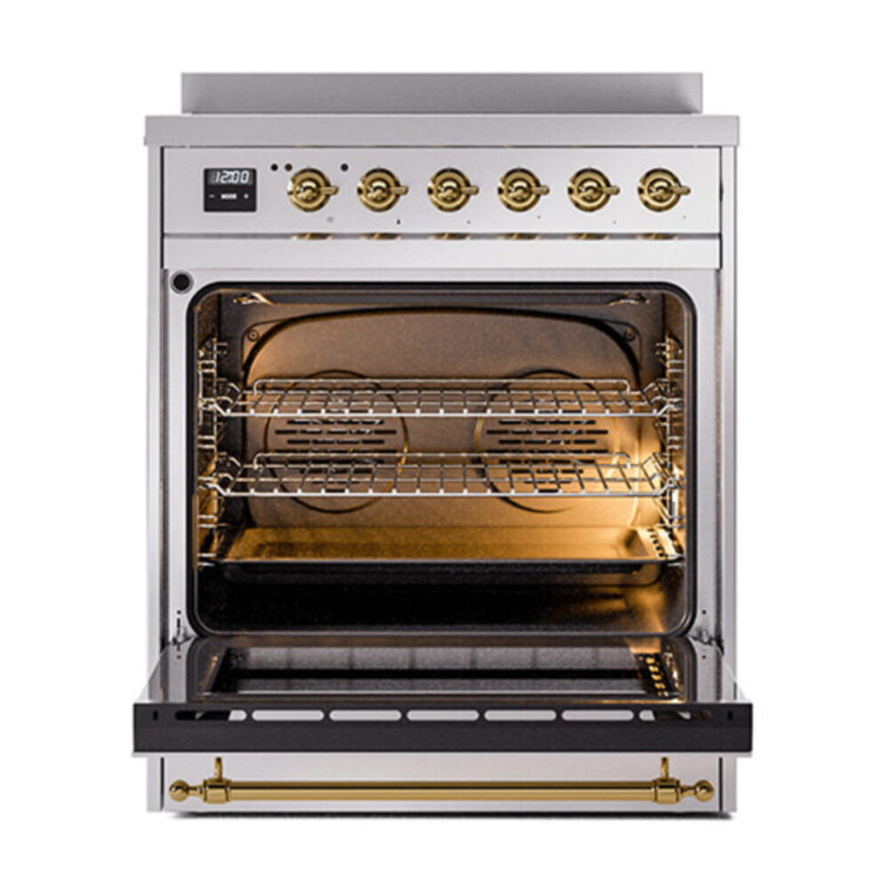 ILVE_UPI304QNMPSSG_Nostalgie_II_30"_Dual_Fuel_Range_oven_door_opened