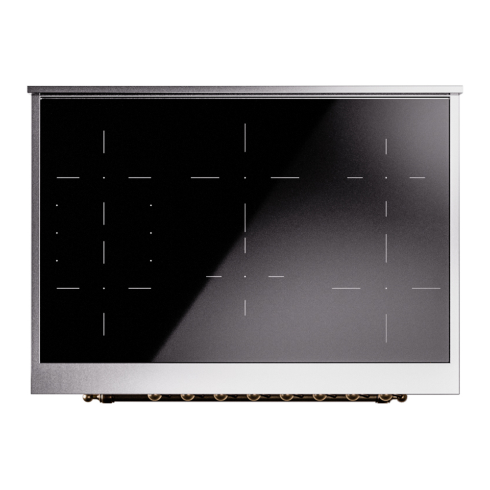 ILVE UPI366NMPAWB Nostalgie II 36 inch Induction Range with 6 Elements (Triple Glass Door, Antique White, Burnished) 8 ILVE UPI366NMPAWB Nostalgie II 36" Induction Range, top view