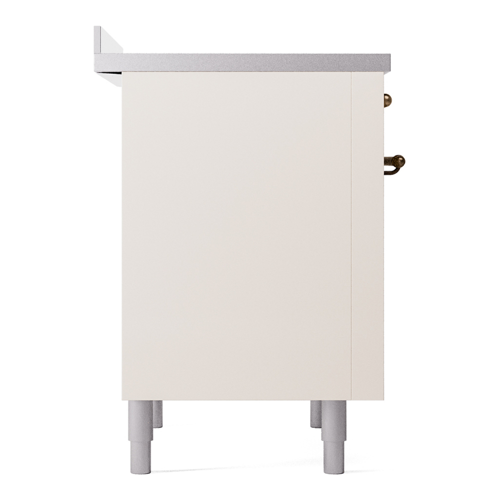 ILVE UPI366NMPAWB Nostalgie II 36 inch Induction Range with 6 Elements (Triple Glass Door, Antique White, Burnished) 9 ILVE UPI366NMPAWB Nostalgie II 36" Induction Range, left side view