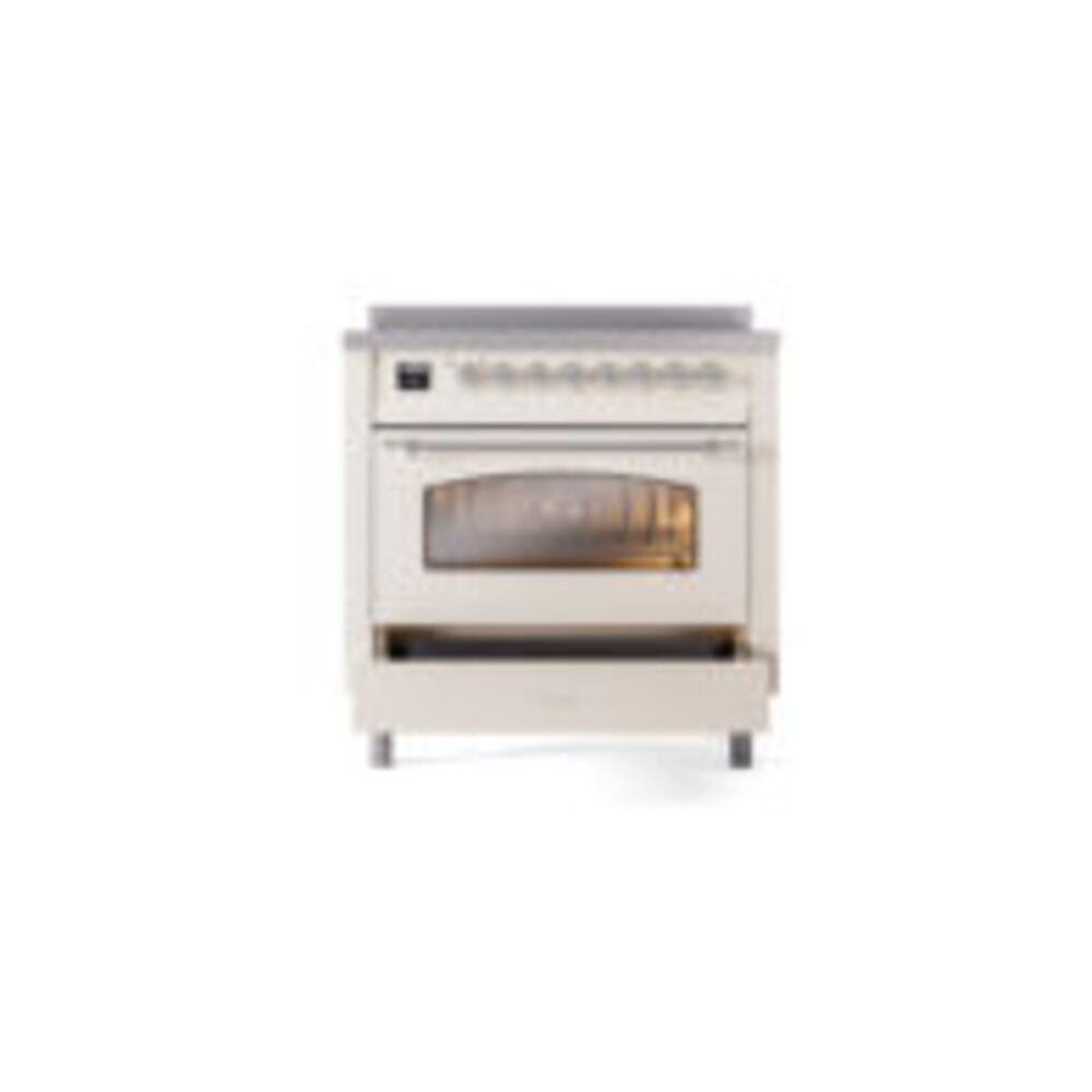 ILVE UPI366NMPAWC Nostalgie II 36" Induction Range, drawer opened
