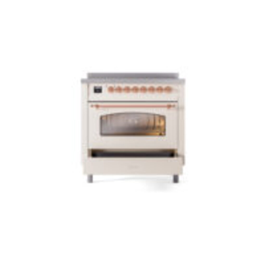 ILVE UPI366NMPAWG Nostalgie II 36" Induction Range, drawer opened
