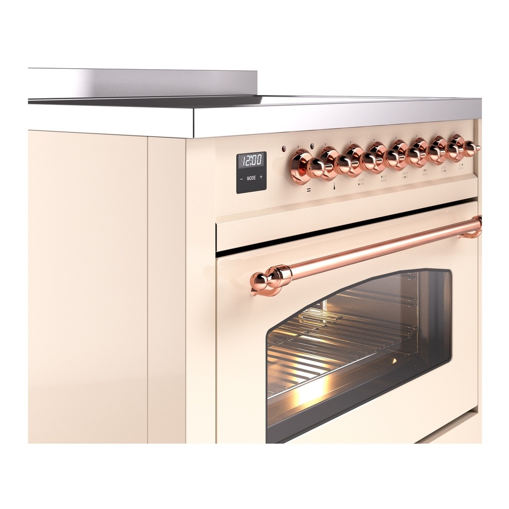 ILVE UPI366NMPAWP Nostalgie II 36 inch Induction Range with 6 Elements (Triple Glass Door, Antique White, Copper) 8 ILVE UPI366NMPAWP Nostalgie II 36" Induction Range, details