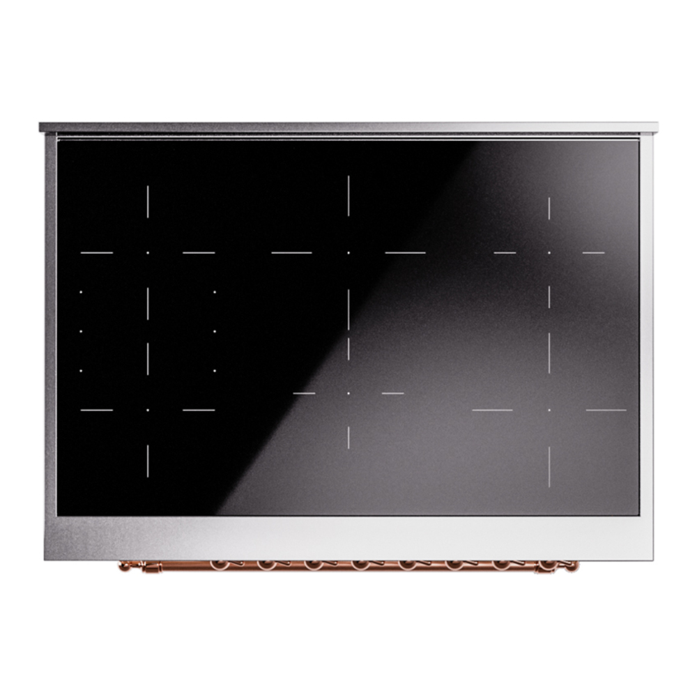 ILVE UPI366NMPAWP Nostalgie II 36 inch Induction Range with 6 Elements (Triple Glass Door, Antique White, Copper) 9 ILVE UPI366NMPAWP Nostalgie II 36" Induction Range, top view