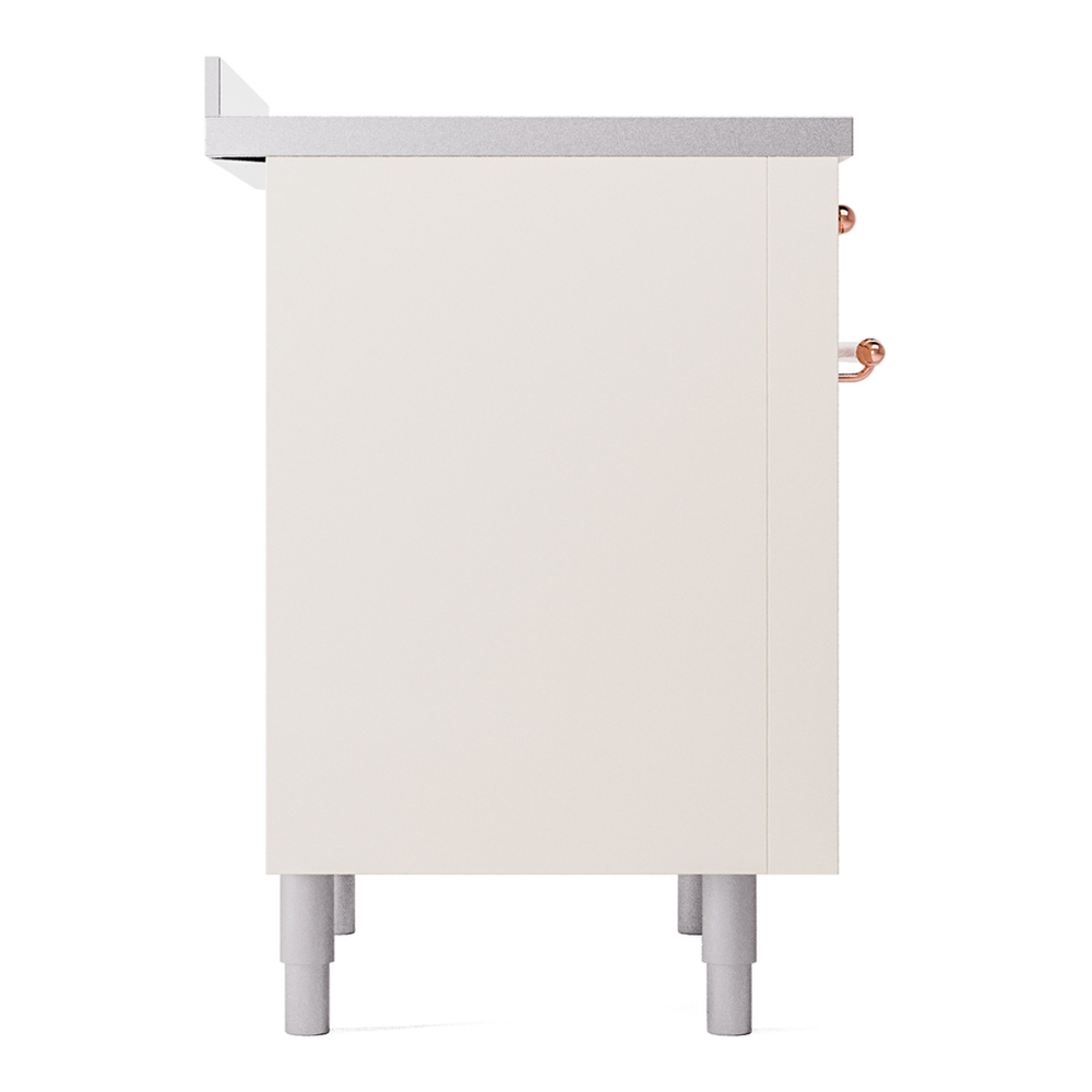 ILVE UPI366NMPAWP Nostalgie II 36 inch Induction Range with 6 Elements (Triple Glass Door, Antique White, Copper) 10 ILVE UPI366NMPAWP Nostalgie II 36" Induction Range, left side view