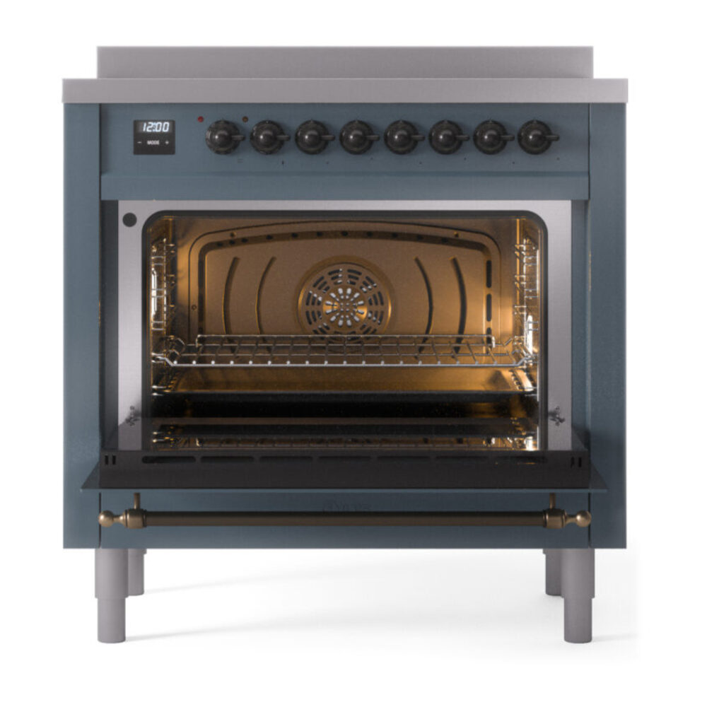 ILVE UPI366NMPBGB Nostalgie II 36" Induction Range, oven door opened