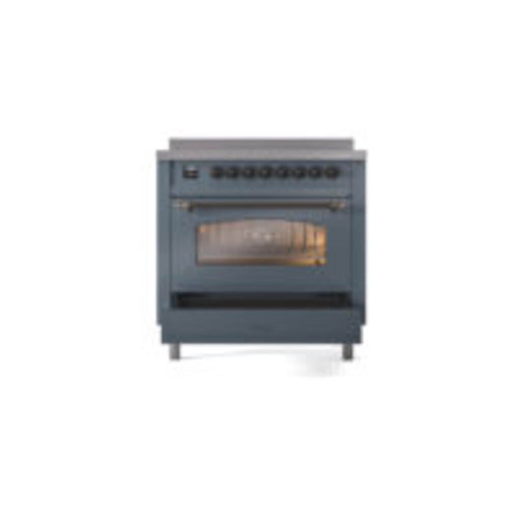 ILVE UPI366NMPBGB Nostalgie II 36" Induction Range, drawer opened