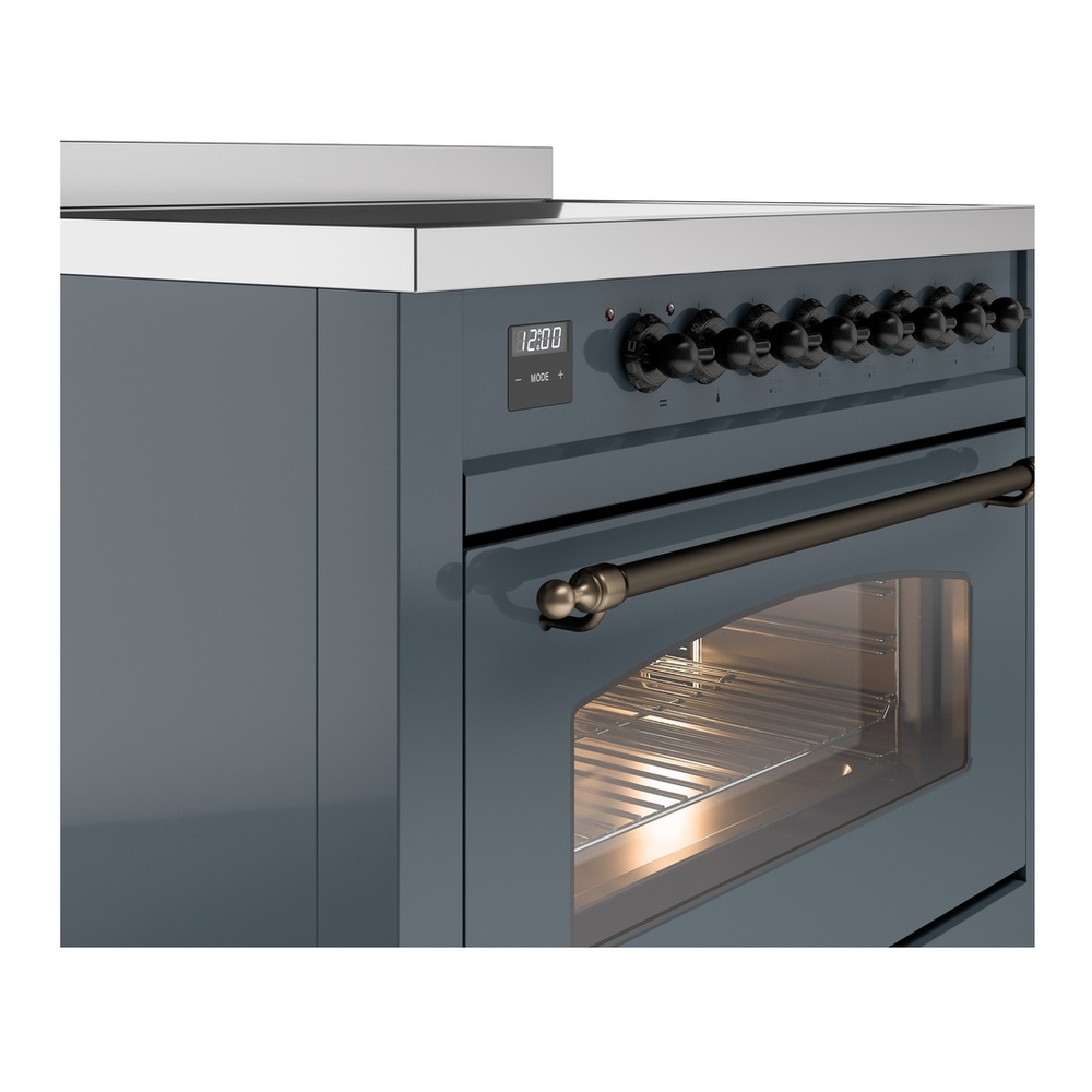 ILVE UPI366NMPBGB Nostalgie II 36 inch Induction Range with 6 Elements (Triple Glass Door, Blue Grey, Burnished) 8 ILVE UPI366NMPBGB Nostalgie II 36" Induction Range, details
