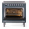 ILVE UPI366NMPBGC Nostalgie II 36" Induction Range, oven door opened