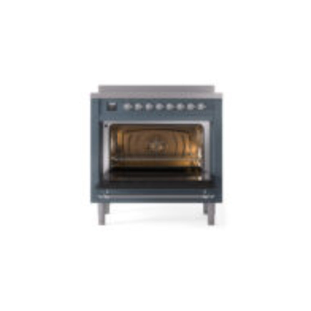 ILVE UPI366NMPBGC Nostalgie II 36" Induction Range, oven door opened