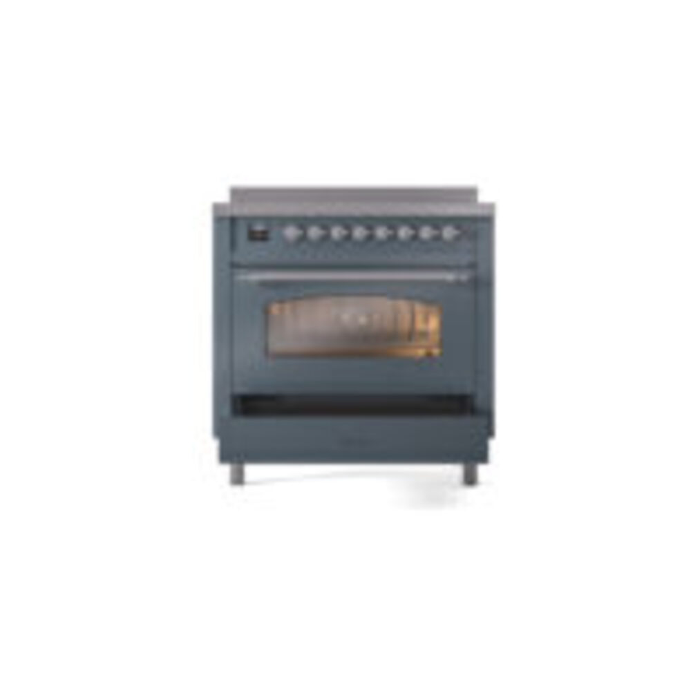 ILVE UPI366NMPBGC Nostalgie II 36" Induction Range, drawer opened