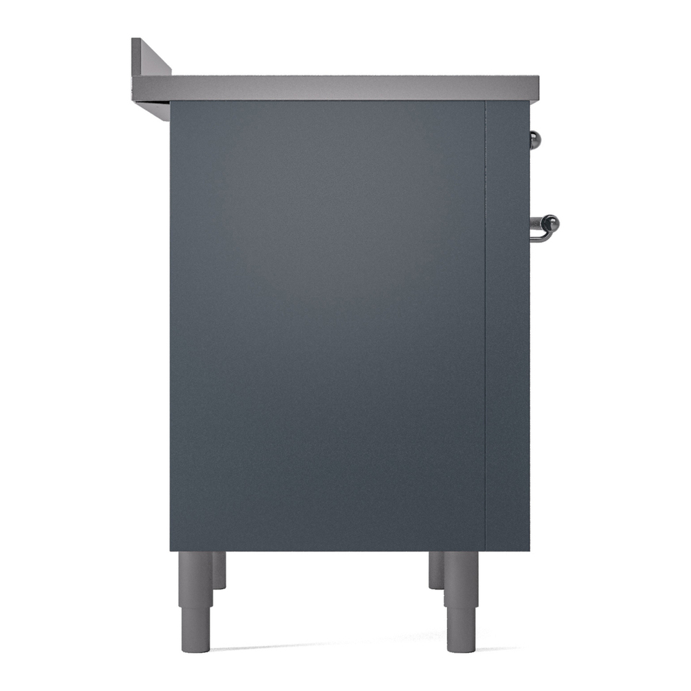 ILVE UPI366NMPBGC Nostalgie II 36 inch Induction Range with 6 Elements (Triple Glass Door, Blue Grey, Chrome) 10 ILVE UPI366NMPBGC Nostalgie II 36" Induction Range, left side view