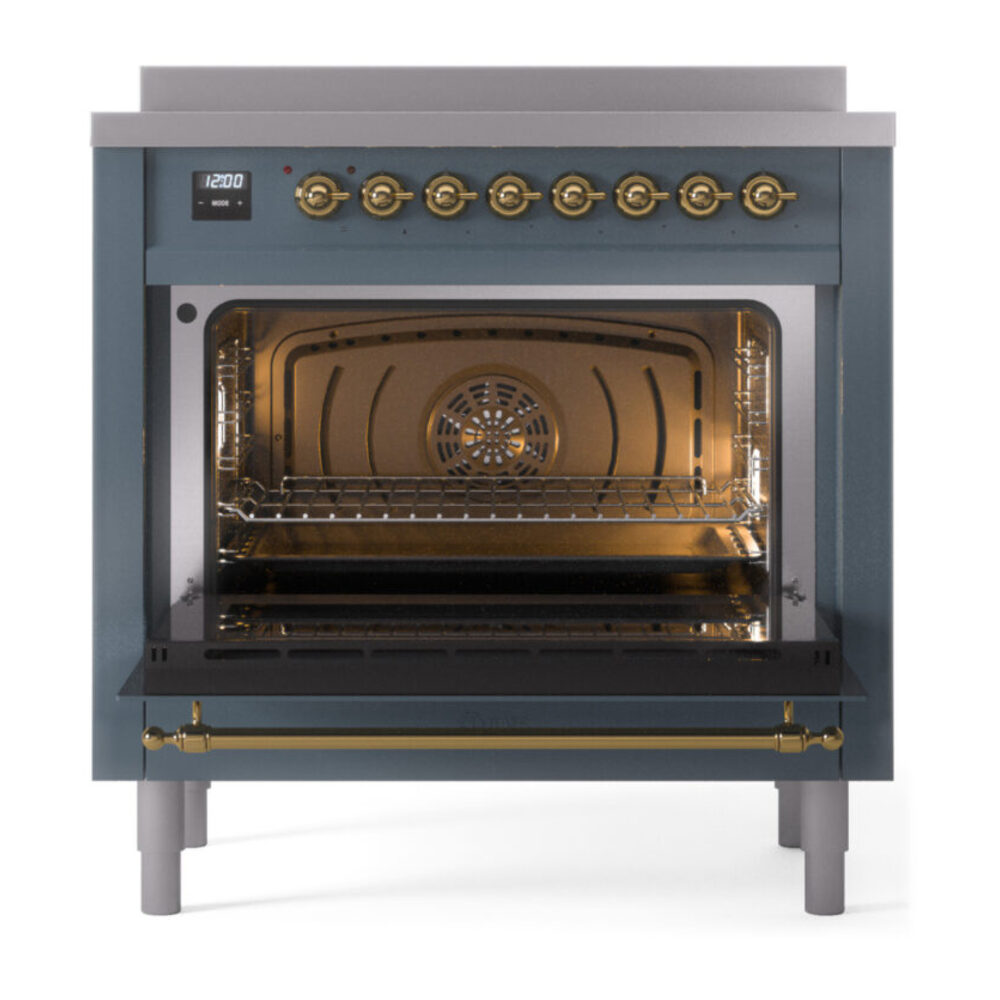 ILVE UPI366NMPBGG Nostalgie II 36" Induction Range, oven door opened