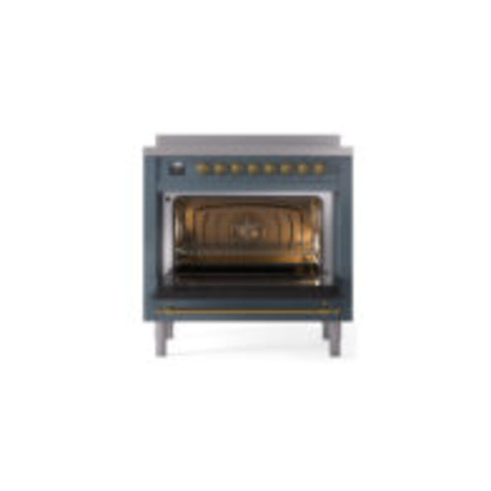 ILVE UPI366NMPBGG Nostalgie II 36" Induction Range, oven door opened