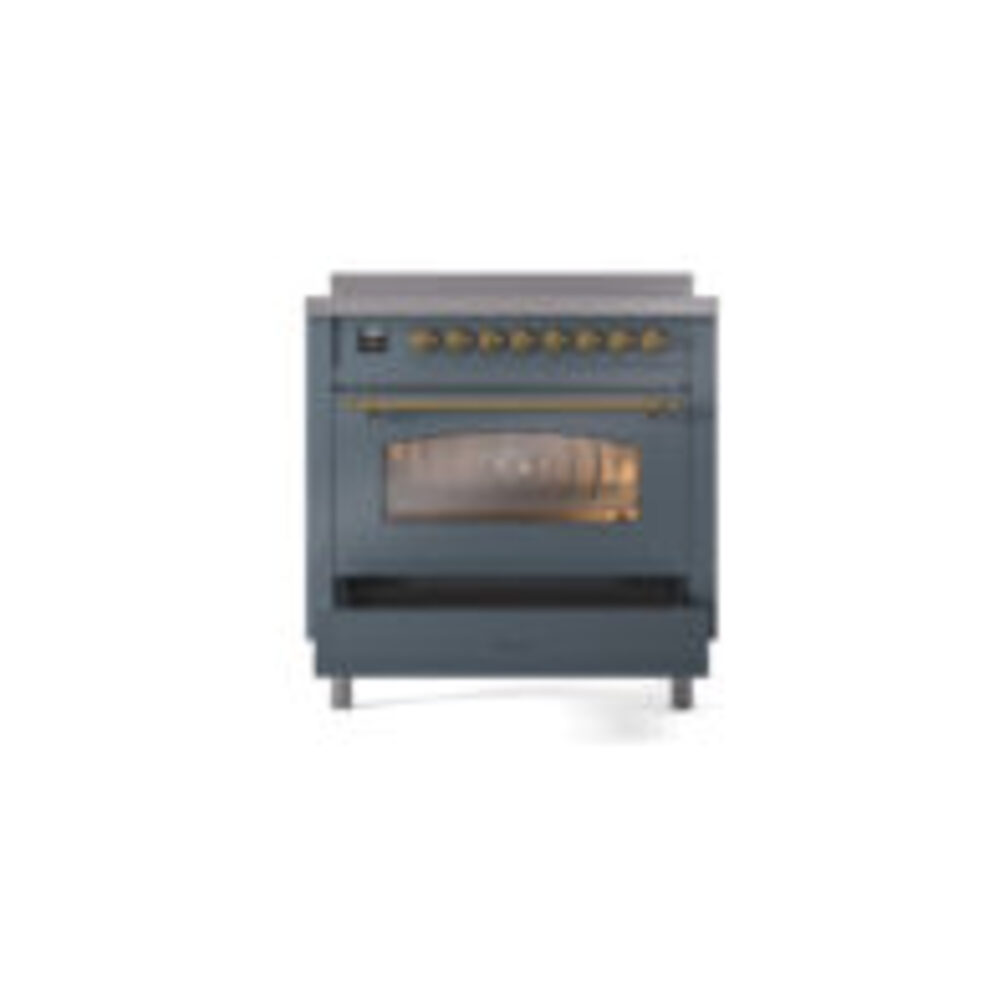 ILVE UPI366NMPBGG Nostalgie II 36" Induction Range, drawer opened
