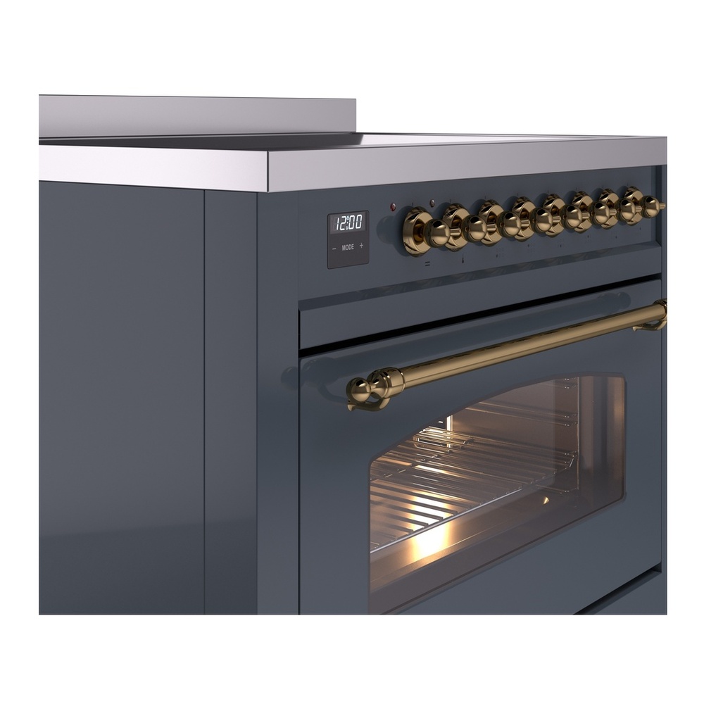 ILVE UPI366NMPBGG Nostalgie II 36 inch Induction Range with 6 Elements (Triple Glass Door, Blue Grey, Brass) 8 ILVE UPI366NMPBGG Nostalgie II 36" Induction Range, details