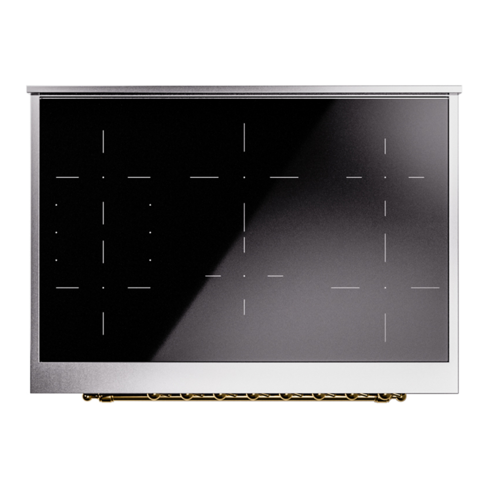 ILVE UPI366NMPBGG Nostalgie II 36 inch Induction Range with 6 Elements (Triple Glass Door, Blue Grey, Brass) 9 ILVE UPI366NMPBGG Nostalgie II 36" Induction Range, top view