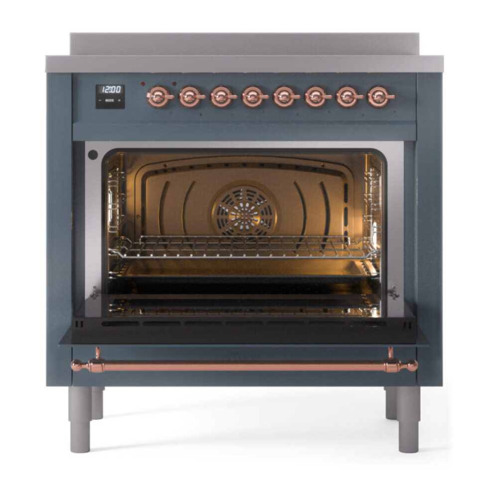 ILVE UPI366NMPBGP Nostalgie II 36" Induction Range, oven door opened