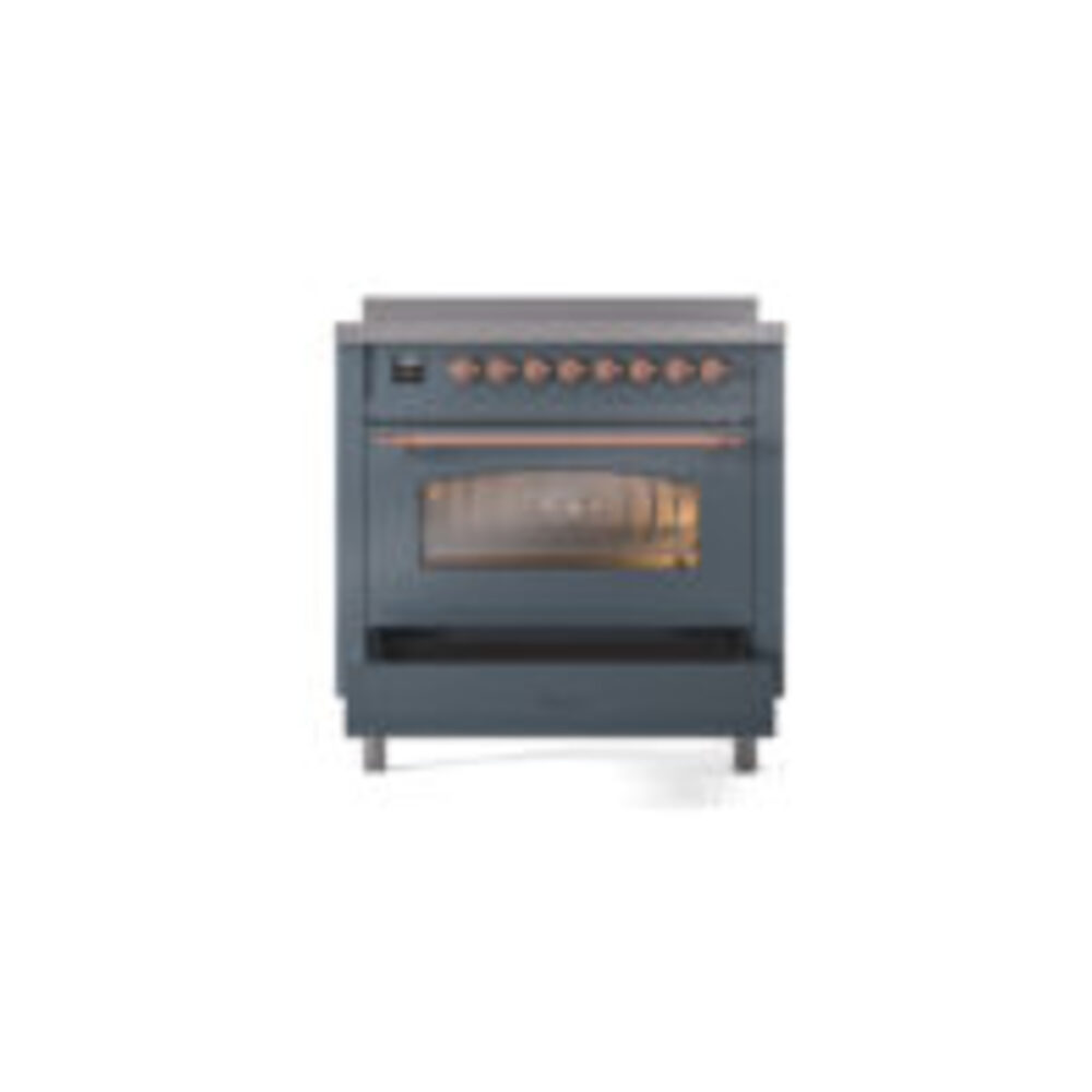 ILVE UPI366NMPBGP Nostalgie II 36" Induction Range, drawer opened