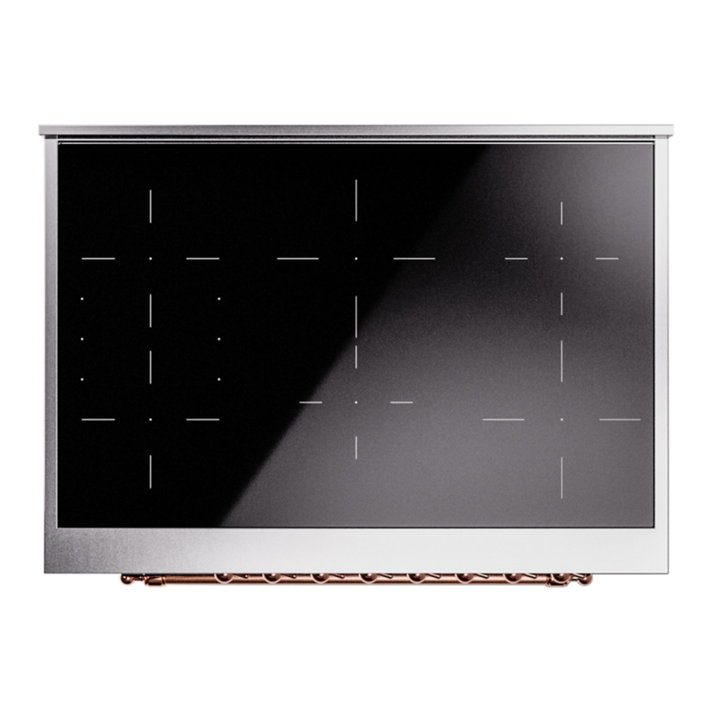 ILVE UPI366NMPBGP Nostalgie II 36 inch Induction Range with 6 Elements (Triple Glass Door, Blue Grey, Copper) 9 ILVE UPI366NMPBGP Nostalgie II 36" Induction Range, top view