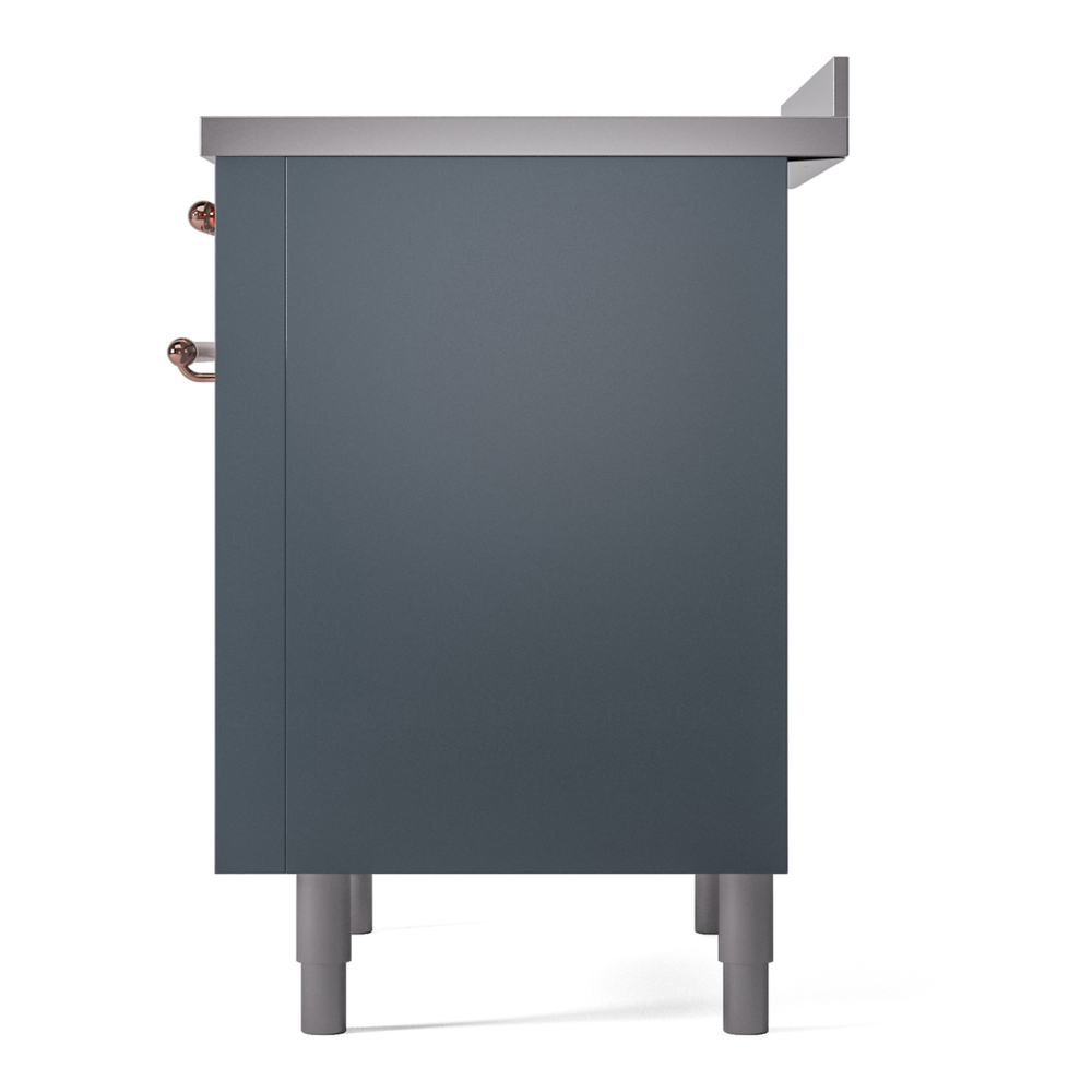 ILVE UPI366NMPBGP Nostalgie II 36 inch Induction Range with 6 Elements (Triple Glass Door, Blue Grey, Copper) 11 ILVE UPI366NMPBGP Nostalgie II 36" Induction Range, right side view