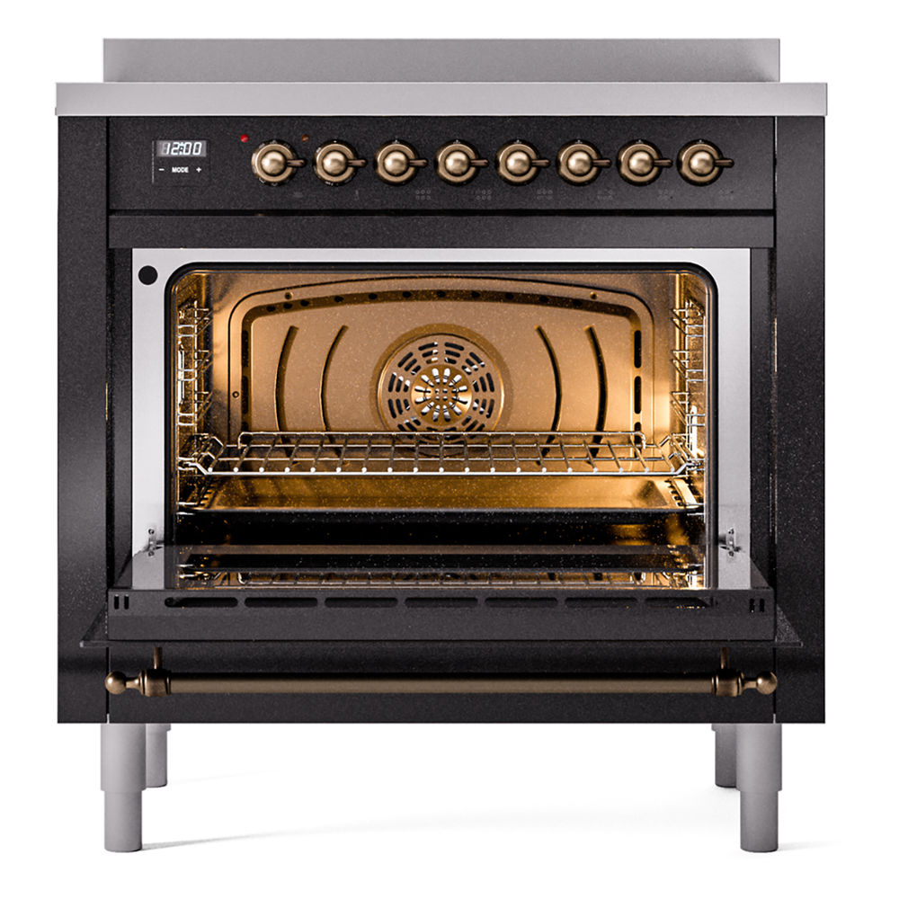 ILVE UPI366NMPBKB Nostalgie II 36" Induction Range, oven door opened