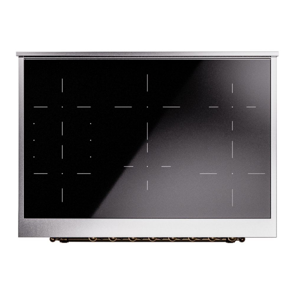 ILVE UPI366NMPBKB Nostalgie II 36 inch Induction Range with 6 Elements (Triple Glass Door, Glossy Black, Burnished) 9 ILVE UPI366NMPBKB Nostalgie II 36" Induction Range, top view