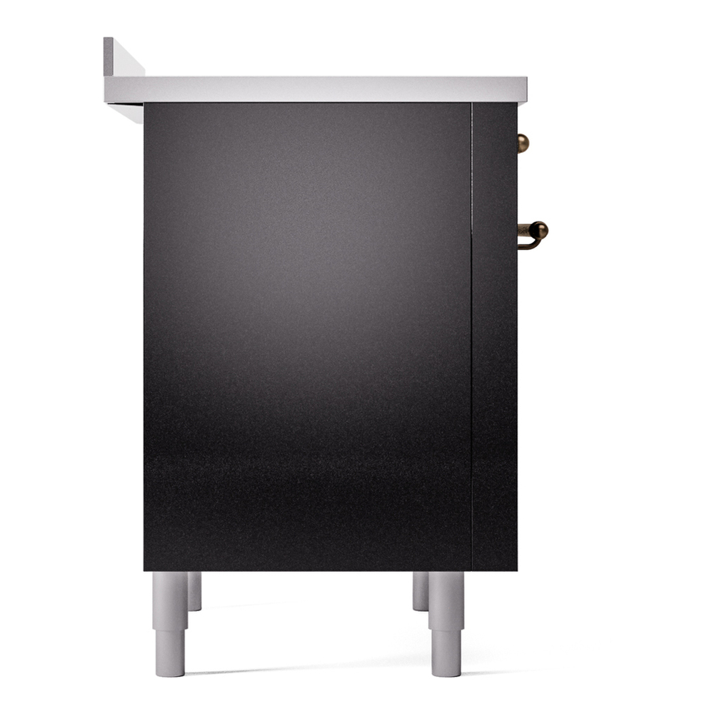 ILVE UPI366NMPBKB Nostalgie II 36 inch Induction Range with 6 Elements (Triple Glass Door, Glossy Black, Burnished) 10 ILVE UPI366NMPBKB Nostalgie II 36" Induction Range, left side view