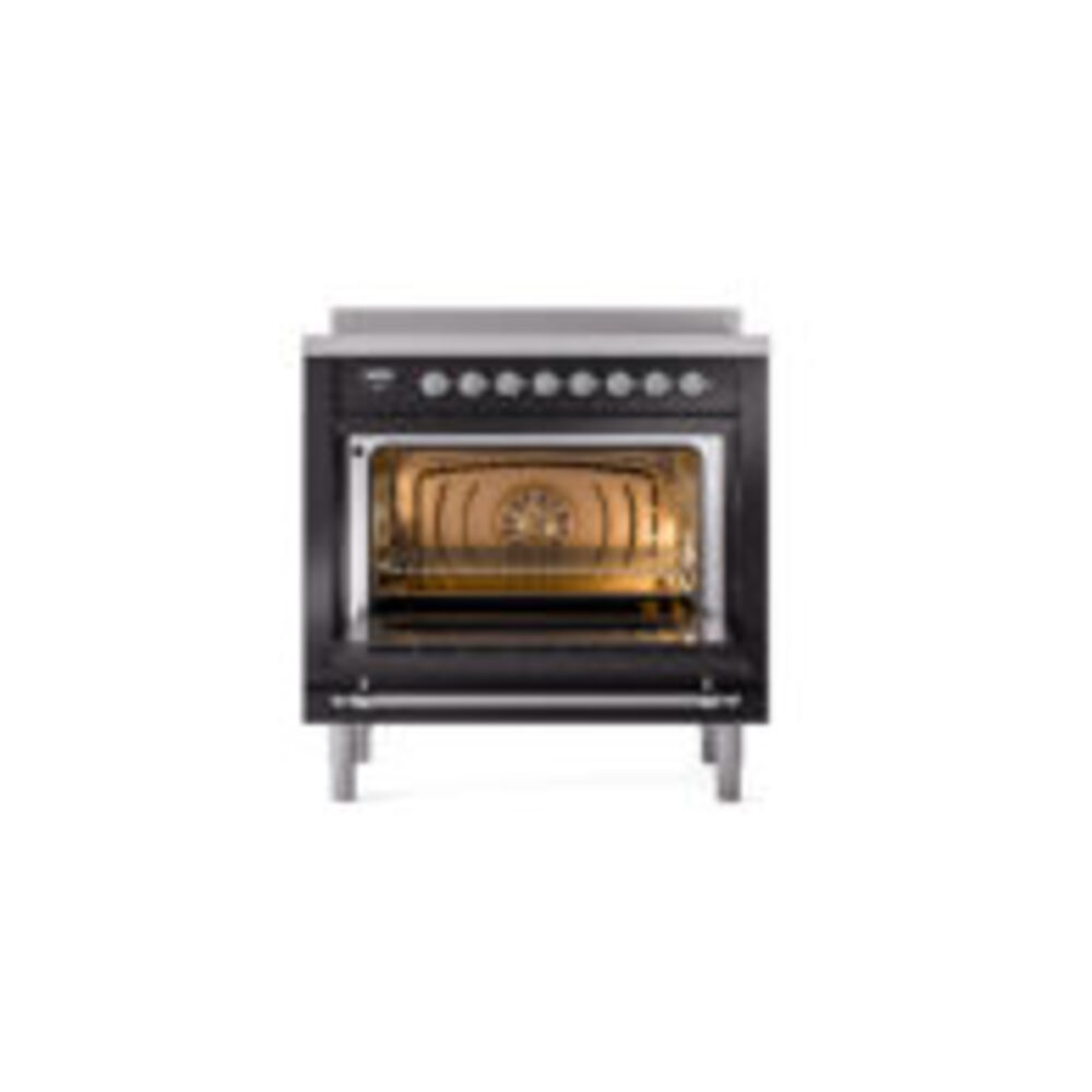 ILVE UPI366NMPBKC Nostalgie II 36" Induction Range, oven door opened