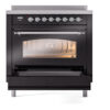 ILVE UPI366NMPBKC Nostalgie II 36" Induction Range, drawer opened