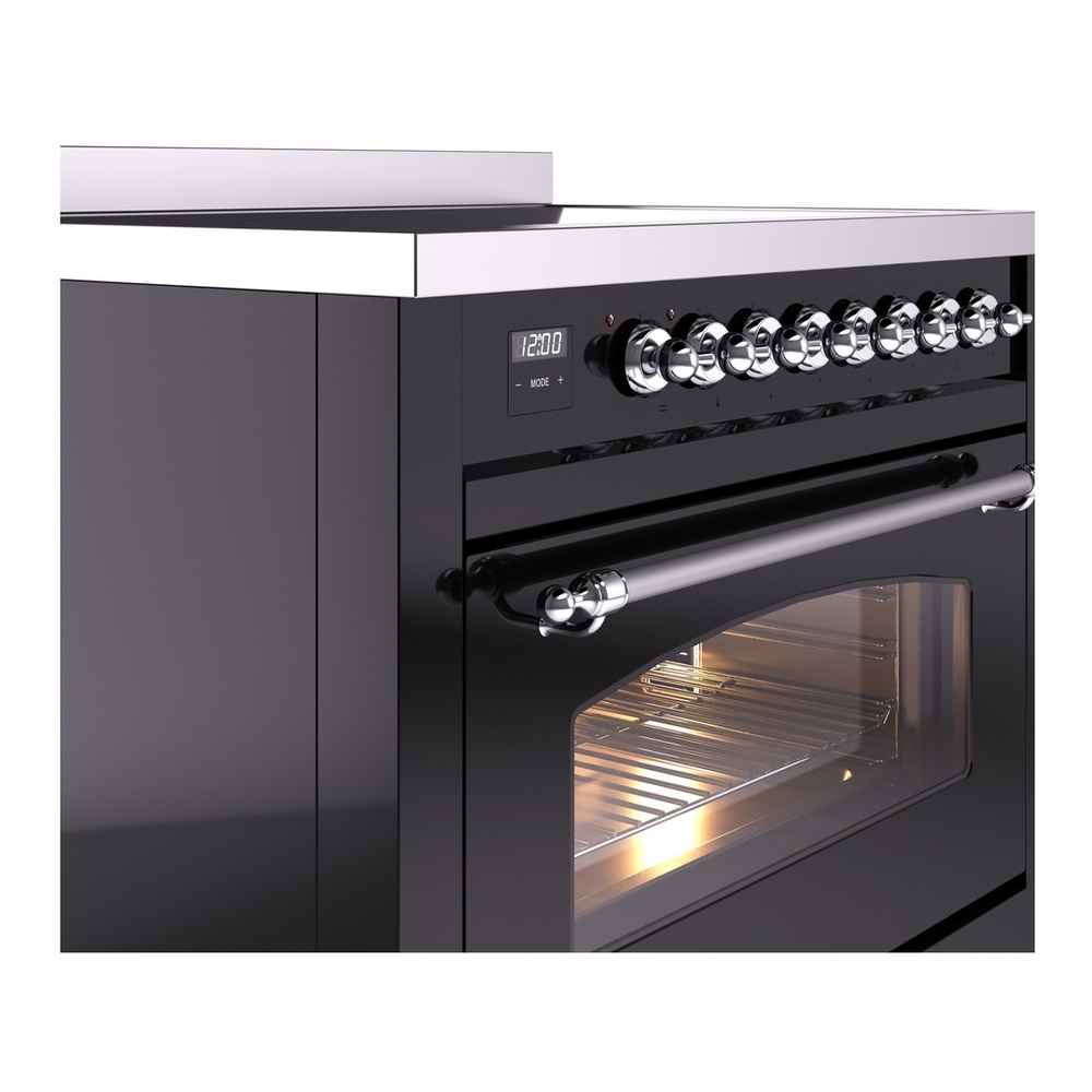 ILVE UPI366NMPBKC Nostalgie II 36 inch Induction Range with 6 Elements (Triple Glass Door, Glossy Black, Chrome) 8 ILVE UPI366NMPBKC Nostalgie II 36" Induction Range, details