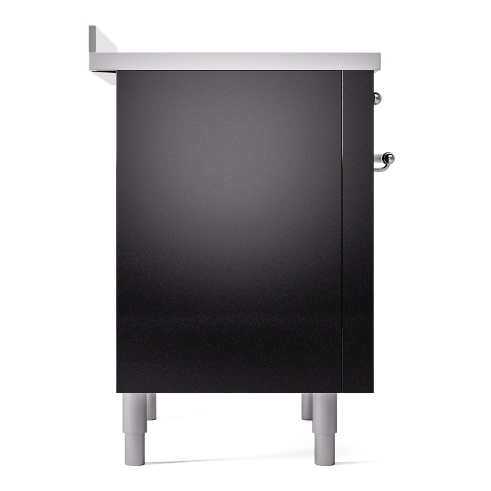 ILVE UPI366NMPBKC Nostalgie II 36 inch Induction Range with 6 Elements (Triple Glass Door, Glossy Black, Chrome) 10 ILVE UPI366NMPBKC Nostalgie II 36" Induction Range, left side view