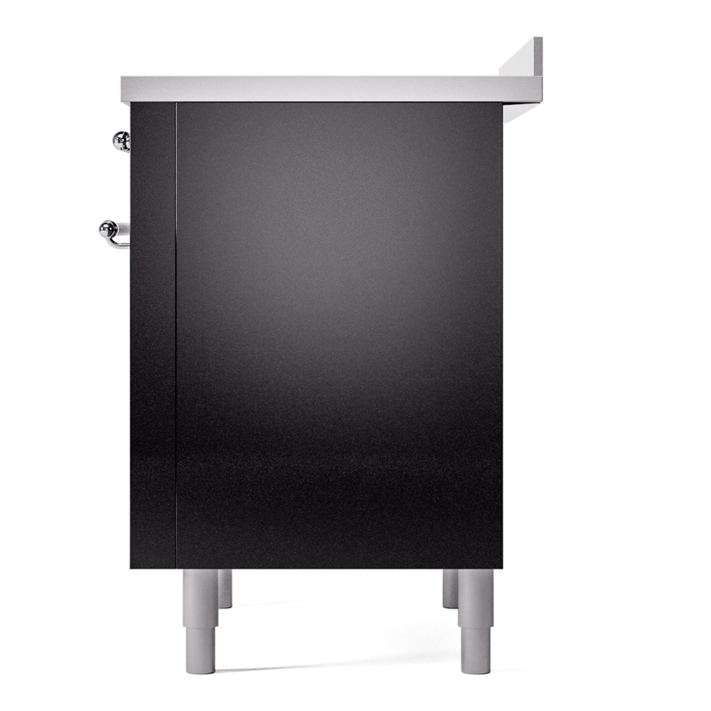 ILVE UPI366NMPBKC Nostalgie II 36 inch Induction Range with 6 Elements (Triple Glass Door, Glossy Black, Chrome) 11 ILVE UPI366NMPBKC Nostalgie II 36" Induction Range, right side view