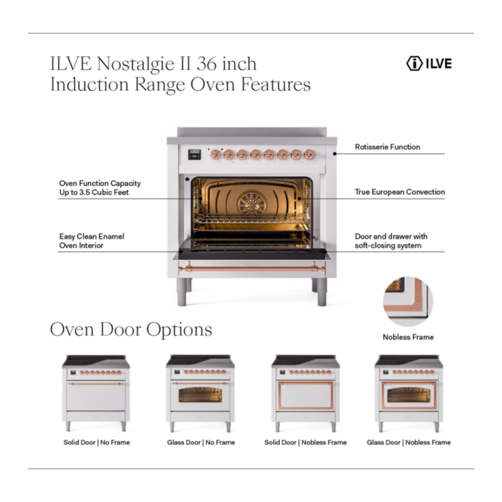 ILVE UPI366NMP Nostalgie II 36 inch Induction Range with 6 Elements
