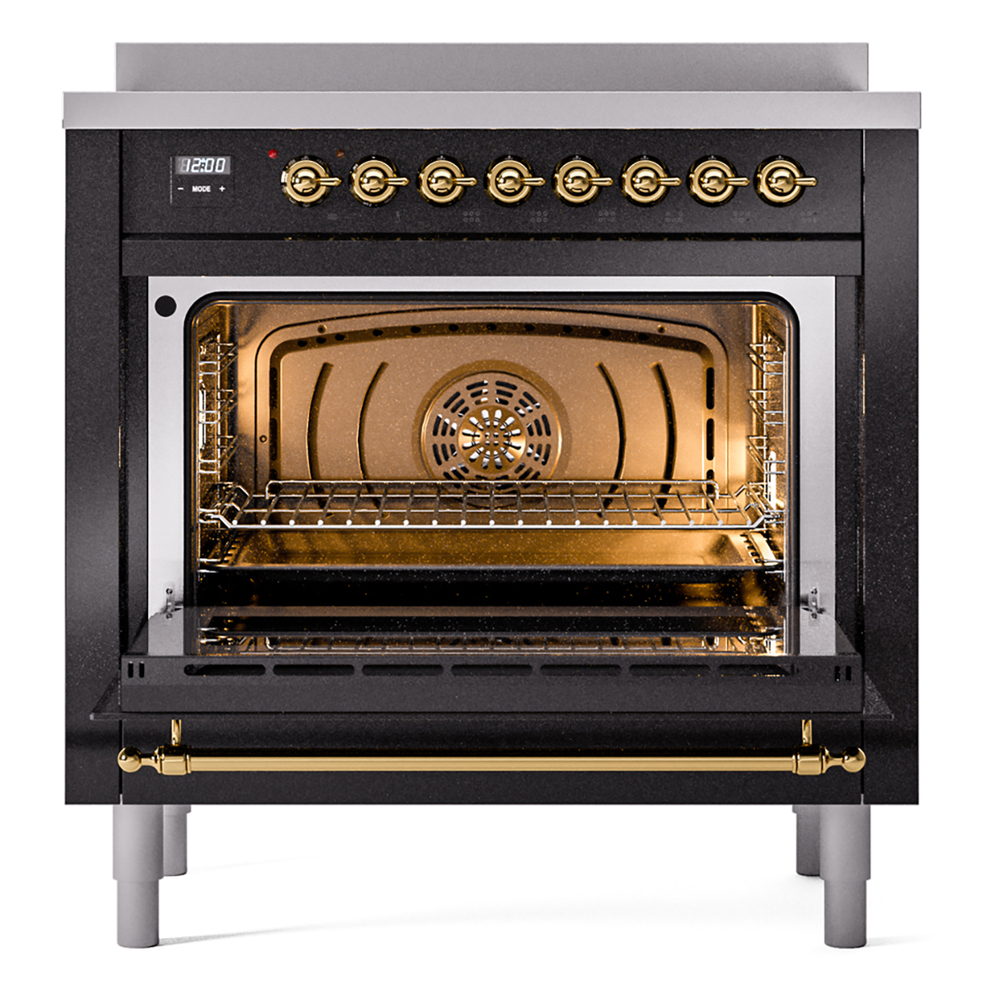 ILVE UPI366NMPBKG Nostalgie II 36" Induction Range, oven door opened