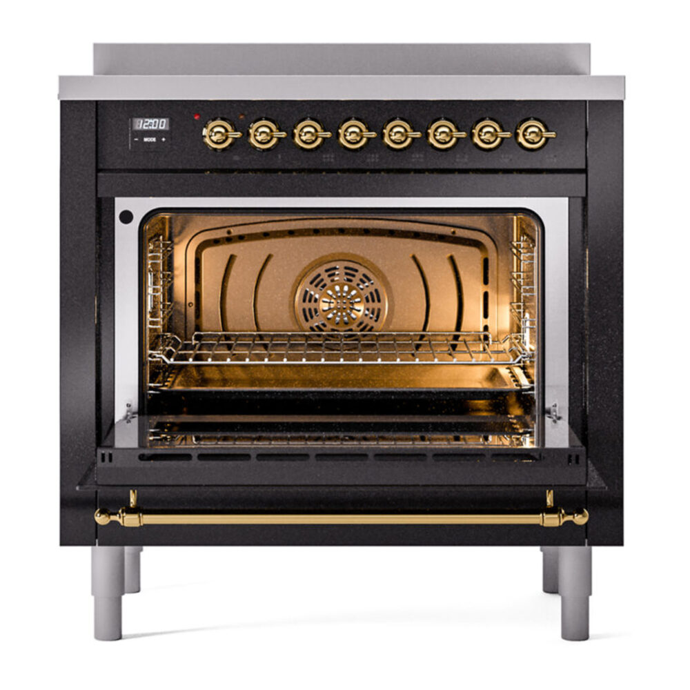ILVE UPI366NMPBKG Nostalgie II 36" Induction Range, oven door opened