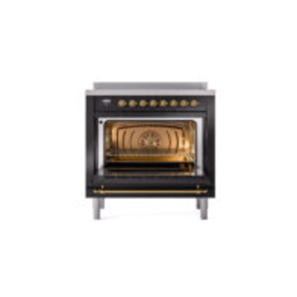 ILVE UPI366NMPBKG Nostalgie II 36" Induction Range, oven door opened