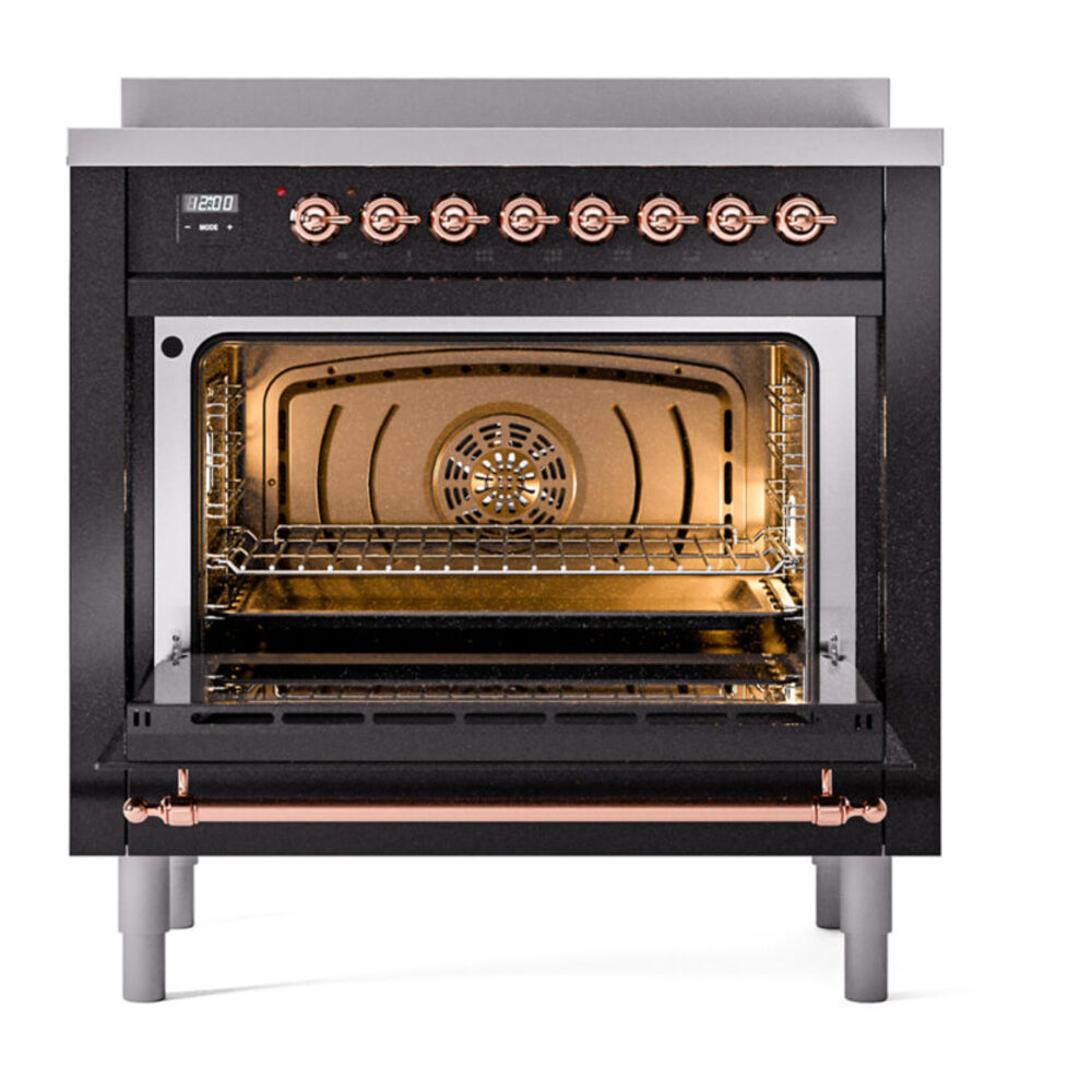 ILVE UPI366NMPBKP Nostalgie II 36" Induction Range, oven door opened
