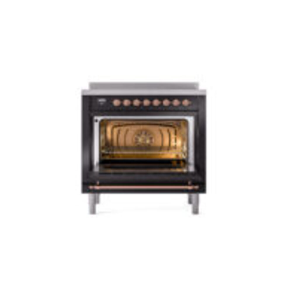 ILVE UPI366NMPBKP Nostalgie II 36" Induction Range, oven door opened