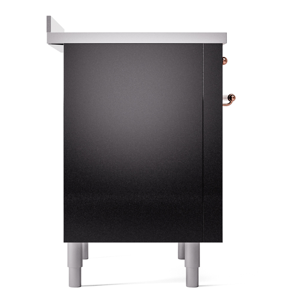ILVE UPI366NMPBKP Nostalgie II 36 inch Induction Range with 6 Elements (Triple Glass Door, Glossy Black, Copper) 10 ILVE UPI366NMPBKP Nostalgie II 36" Induction Range, left side view