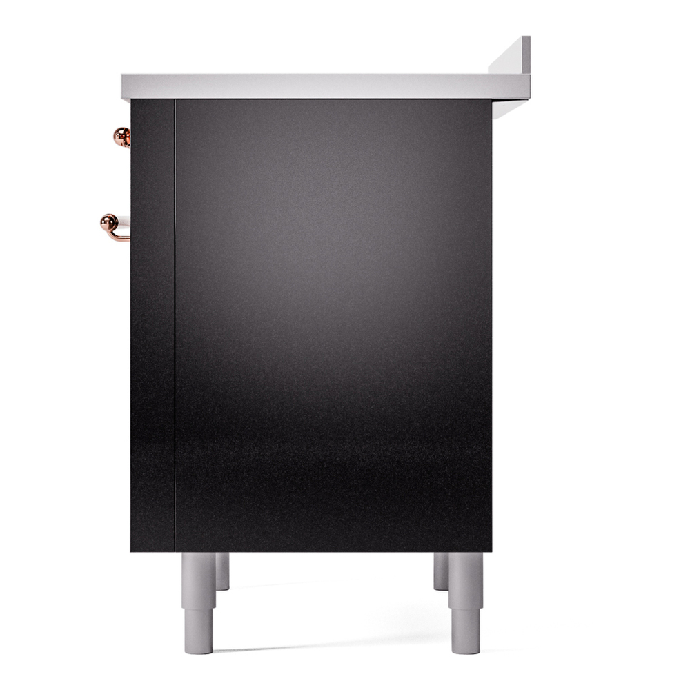 ILVE UPI366NMPBKP Nostalgie II 36 inch Induction Range with 6 Elements (Triple Glass Door, Glossy Black, Copper) 11 ILVE UPI366NMPBKP Nostalgie II 36" Induction Range, right side view