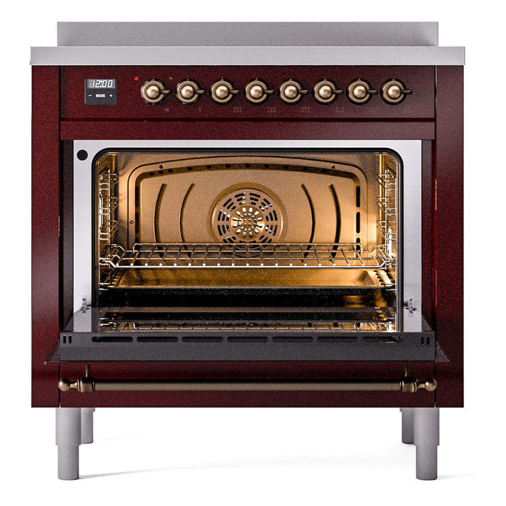 ILVE UPI366NMPBUB Nostalgie II 36" Induction Range, oven door opened