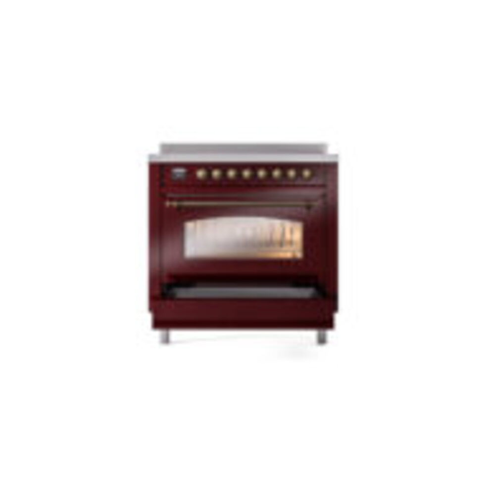 ILVE UPI366NMPBUB Nostalgie II 36" Induction Range, drawer opened