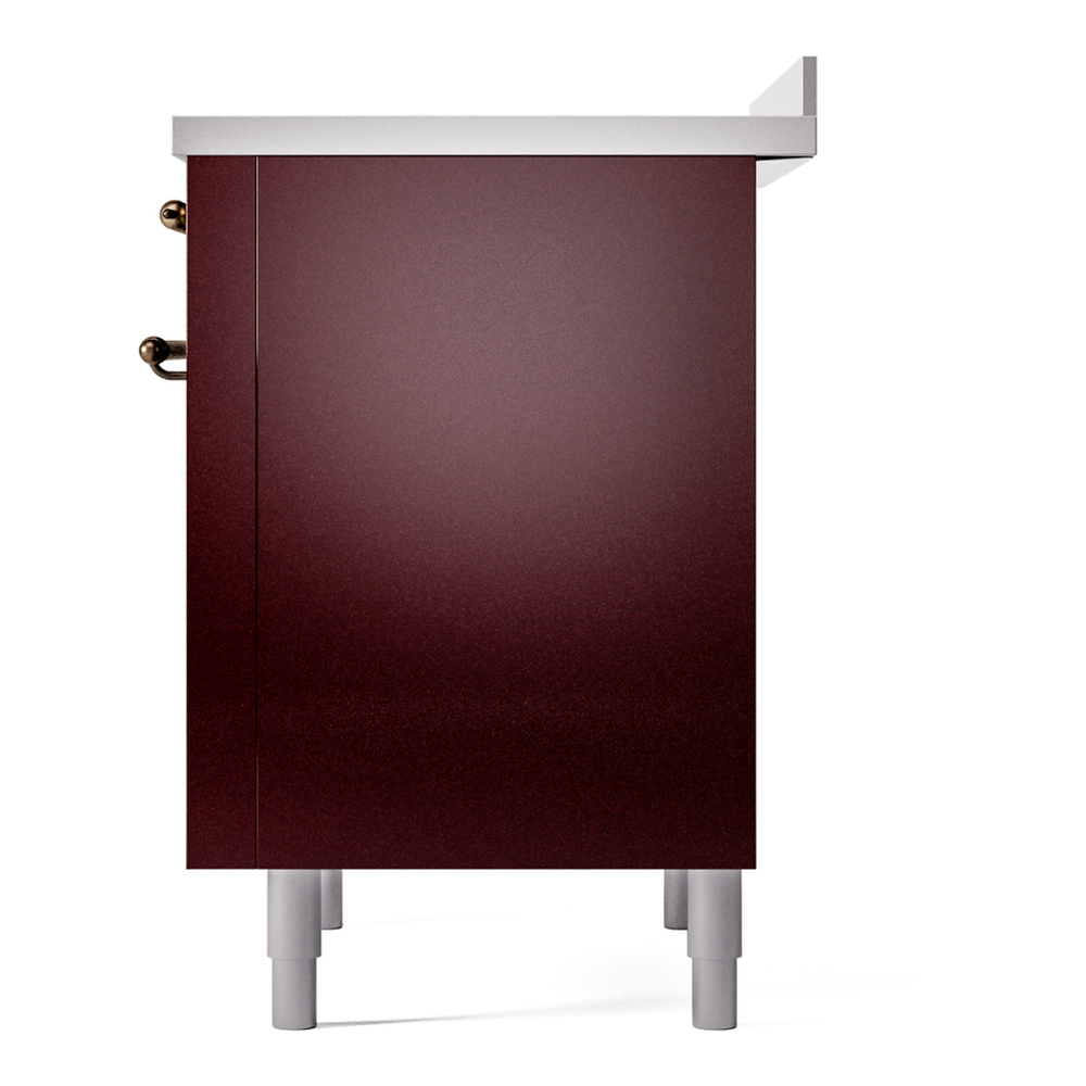 ILVE UPI366NMPBUB Nostalgie II 36 inch Induction Range with 6 Elements (Triple Glass Door, Burgundy, Burnished) 11 ILVE UPI366NMPBUB Nostalgie II 36" Induction Range, right side view