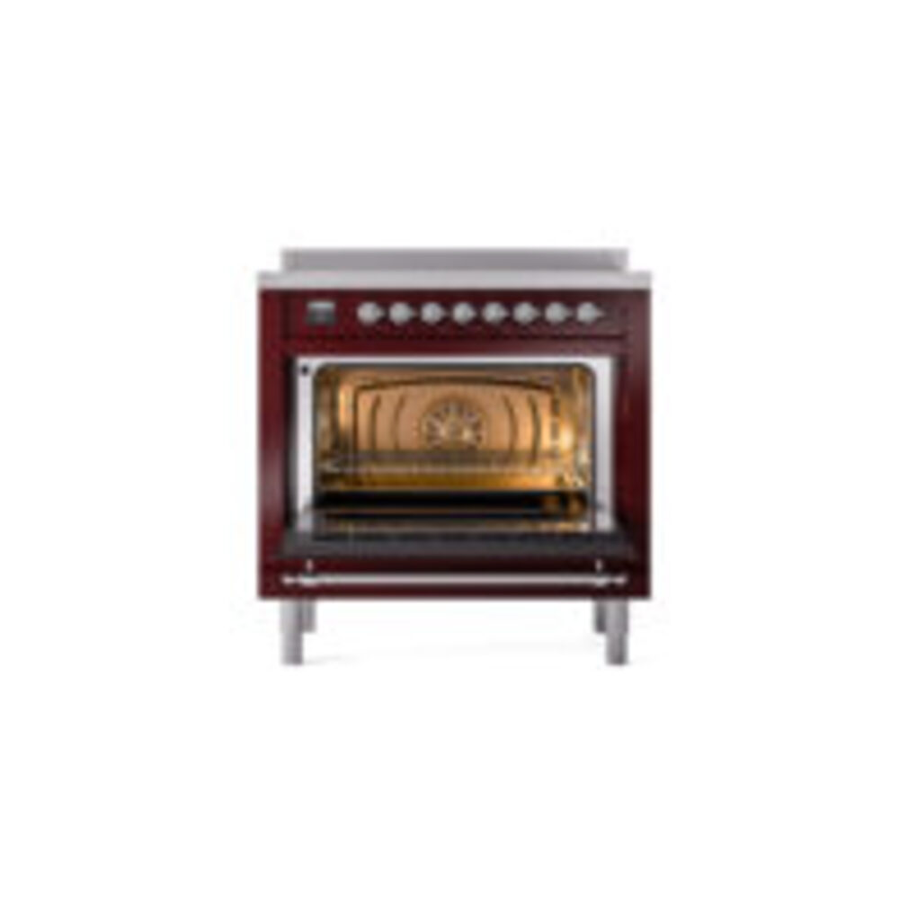 ILVE UPI366NMPBUC Nostalgie II 36" Induction Range, oven door opened