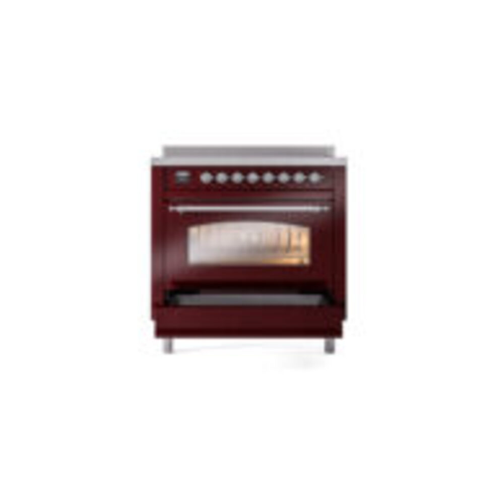 ILVE UPI366NMPBUC Nostalgie II 36" Induction Range, drawer opened