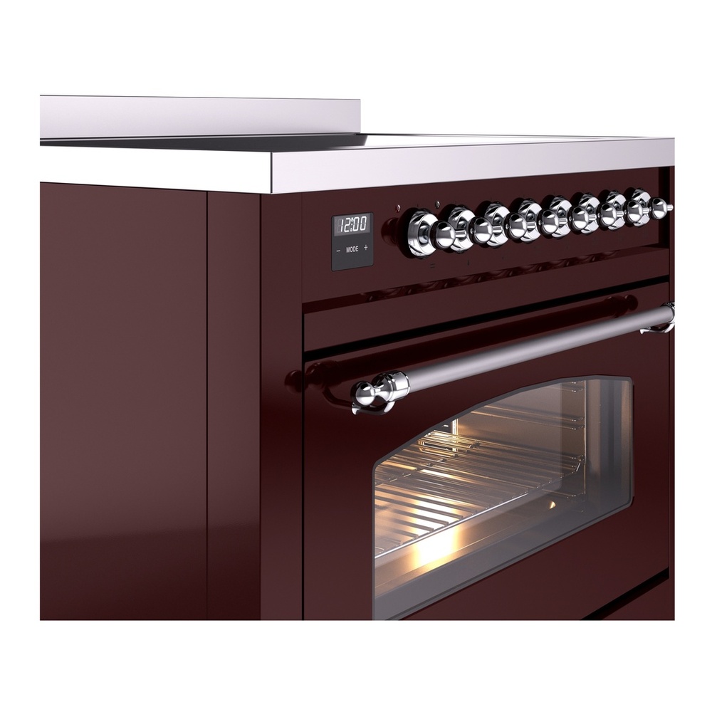 ILVE UPI366NMPBUC Nostalgie II 36 inch Induction Range with 6 Elements (Triple Glass Door, Burgundy, Chrome) 8 ILVE UPI366NMPBUC Nostalgie II 36" Induction Range, details