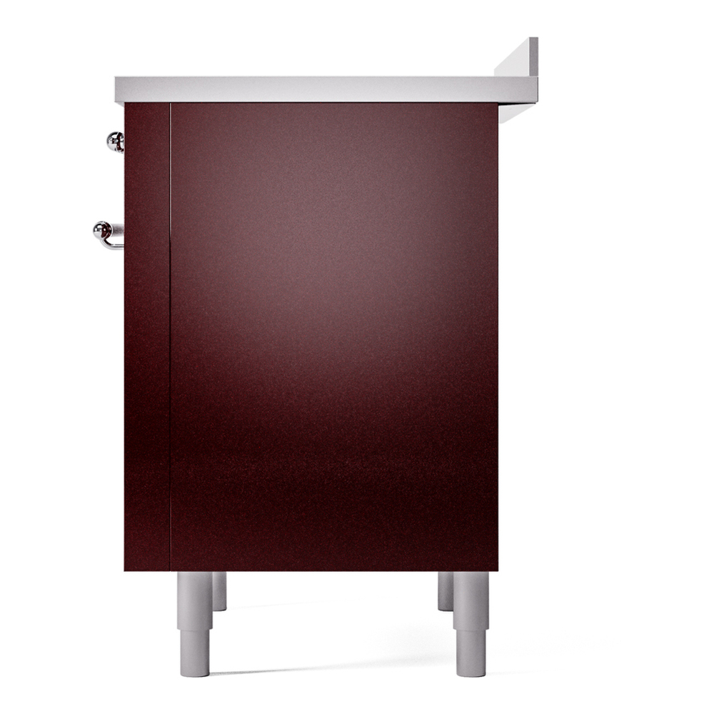ILVE UPI366NMPBUC Nostalgie II 36 inch Induction Range with 6 Elements (Triple Glass Door, Burgundy, Chrome) 11 ILVE UPI366NMPBUC Nostalgie II 36" Induction Range, right side view
