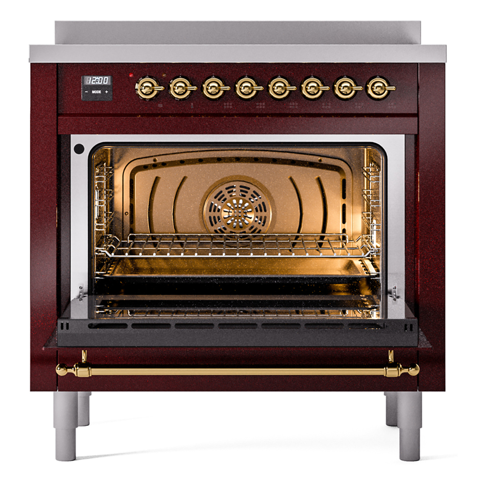 ILVE UPI366NMPBUG Nostalgie II 36" Induction Range, oven door opened